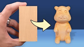 Carving a Cute Bear out of Wood!