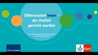 Vielfalt lesen: Eine Zusammenarbeit der Stiftung Lesen mit Ernst Klett Sprachen