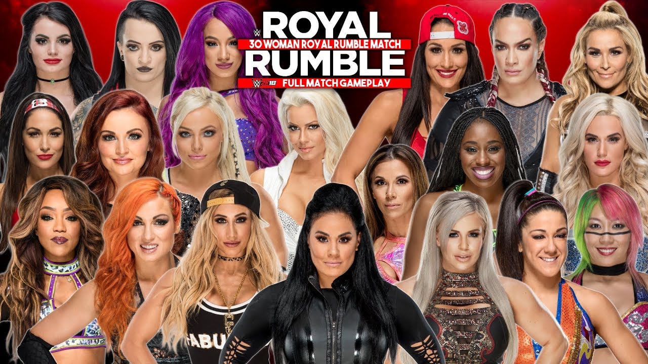 WWE Royal Rumble 2018: 30 WOMAN ROYAL RUMBLE MATCH - WWE 2K18 - YouTube