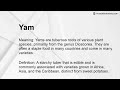 yam meaning