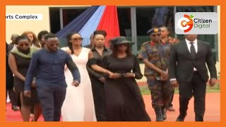 Family of the late CDF Ogolla arrives at Ulinzi Sports Complex for his Military Honours Ceremony