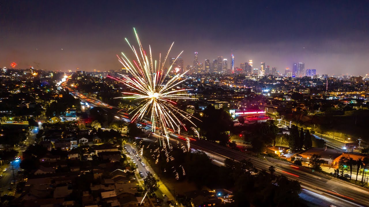 4th Of July Fireworks From The Sky In LA 2019 - YouTube