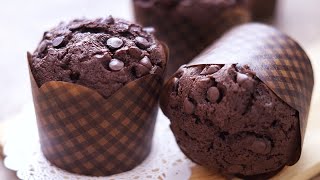 Cara membuat MUFFIN COKLAT  ALA BAKERY PRAKTIS TANPA MIXER SUPER NYOKLAT DAN LEMBUT