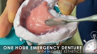 Full Process: One Hour Special Emergency Denture with High Esthetics