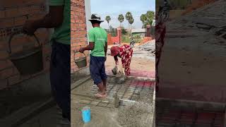 The Cement Workers Making Toilet Cover From Cement.