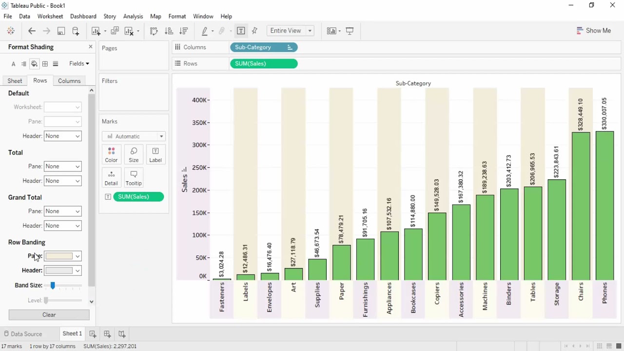 Tableau Tutorial For Beginners 10 - Format At The Worksheet Level - YouTube