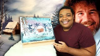 I follow a Bob Ross painting tutorial with only audio AGAIN