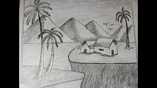 Beautiful Scenery |How to draw Beautiful Scenery using Pencil |