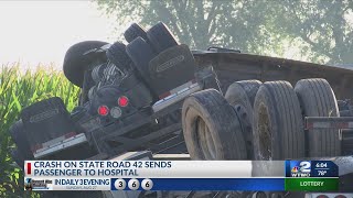 Overturned truck scatters planks, shuts down S.R. 42