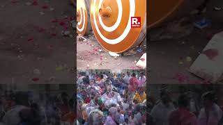 TN: Devotees pull Lord Namperumal’s chariot during Srirangam’s Thai Car Festival