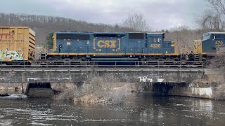 M427 is Definitely The Mattawaumkeag Monster as it Crosses the Quaboag River in Warren W/ 624 Axles