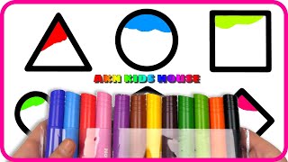(🔺🟡 🟫 💛 🔷 ) Toy Shapes And Big Marker Pencil Coloring Pages / Akn Kids House