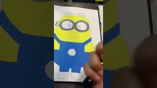 Drawing a minion with posca markers! (EXTREMELY SATISFYING!) #shorts #art 🎨
