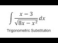 Calculus Help: Integral of (x-3)/√(8x-x^2 ) dx - Integration by trigonometric substitution