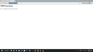 Introduction to PHP Functions,| How to create functions with and without parameter and call them.