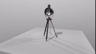 Antique Industrial Spotlight 3D Model