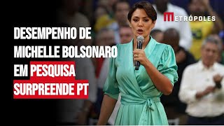 Desempenho de Michelle Bolsonaro em pesquisa surpreende PT