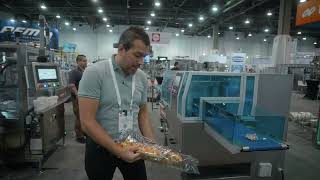 SleekWrapper Inverted Flow Wrapping Machine Explained at Pack Expo 2023