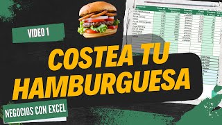 Como Calcular los Costos de Producción de una Hamburguesa  Costeo con Excel