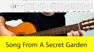 آموزش ملودی گیتار سیکرت گاردن قسمت اول - Song From A Secret Garden(Tab From Sky Guitar)