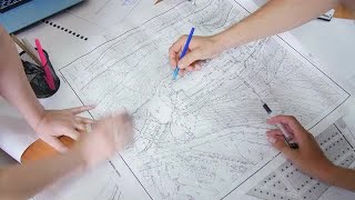 Architects Discussing Blueprints Stock Video