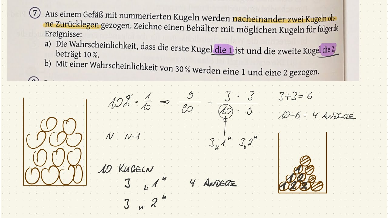 [YT137] Mathe Stochastik : Urnenmodell OHNE Zurücklegen - YouTube