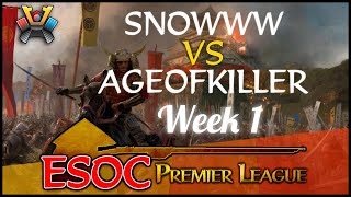 [AoE3] (NN) snowww vs (SKG) ageofkiller − Week 1 − The ESOC Premier League