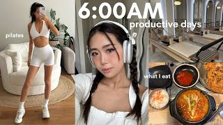 Productive days in my life | 6AM morning, pilates, what I eat, busy days, skincare routine & healing