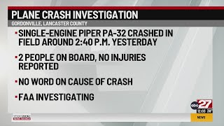 Federal investigators are working to determine why a small plane crashed in Lancaster County on New