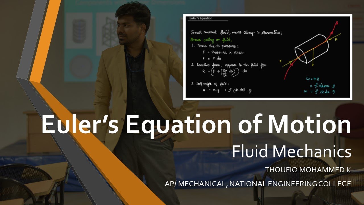 Euler's Equation Of Motion | Fluid Dynamics| Fluid Mechanics | FM ...