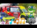 Emergency Vehicles Song｜NEW Kids Music｜Gecko's Real Vehicles｜Police, Ambulance, Fire Truck For Kids