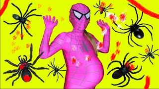 Spiderman vs Pink Spidergirl Real Life Spider Prank Superhero Movie Funny