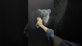 黑板擦｜黑板粉筆畫 ｜ 獅子｜Chalkboard drawing and eraser #sketching #art #drawing #chalkart #drawingtutorial