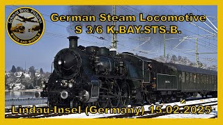 German Steam Locomotive S 3/6 K.BAY.STS.B. at Lindau-Insel (Germany)