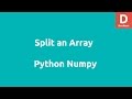 Python Numpy Split Array
