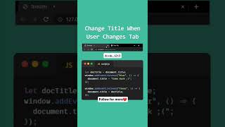 Change Title using JS ✨#javascript #htmlcss #js #script #title #website #design #programming