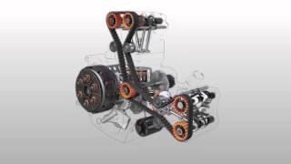 Ducati Desmoquattro engine exploded view