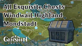 All Exquisite Chests in Windwail Highland Mondstadt | Genshin Impact