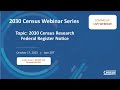 2030 census federal register notice frn findings