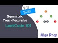 Symmetric Tree (Recursive) -  LeetCode 101 (Java). FANG Interviews frequently asked algorithm.