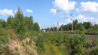 Intercity Ic 8 passed PUNASVAARA (Km.0361+0712 level crossing in Rautjärvi, Finland