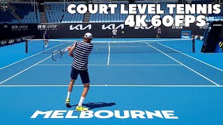 Reilly Opelka 46 Shots-Per-Minute Rallies at Court-Level 4K 60FPS with Chun-Hsin Tseng