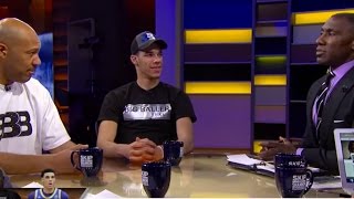 Lonzo Ball LAUGHS as Dad LaVar is Challenged to 1-on-1 Game by Shannon Sharpe