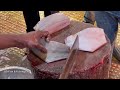 excellent big pomfret fish cutting skills live in fish market fillets fishing cut