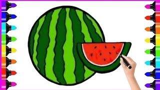 Drawing Cute Watermelon For Kids | Watermelon | Sweet Watermelon | Watermelon Slice