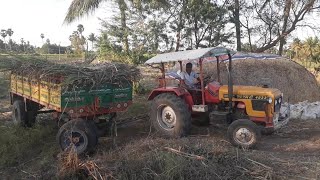 HMT 4922 tractor stuck with sugercane trailer / pulling by Mahindra arjun tractor /एचएमटी 4922