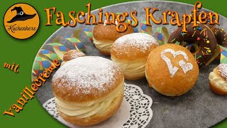 Ein Faschings Krapfen ( Berliner ) selber machen mit Vanillecreme oder Marillenmarmelade