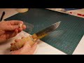 Making a knife handle from stacked leather