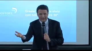 Renzi interviene durante la visita al gruppo cartario Sofidel (10/06/2016)