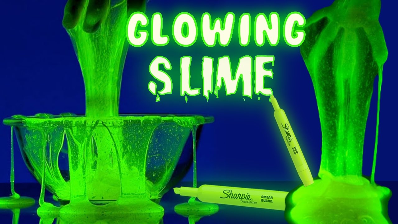 DIY GLOW IN THE DARK SLIME!!!!!!/ How To Make Glowing Slime With ...